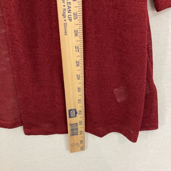 Michael Michael Kors 1X Dark Red Open Front Long Light Cardigan Office Preppy - Picture 5 of 9